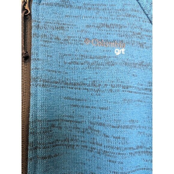 Columbia GRT ~ Womens L ~ Heather Teal High Collar Full Zip Sweater-Jacket - Picture 3 of 7